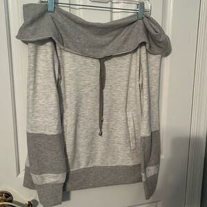 Boston Proper heather grey OTS sweatershirt.